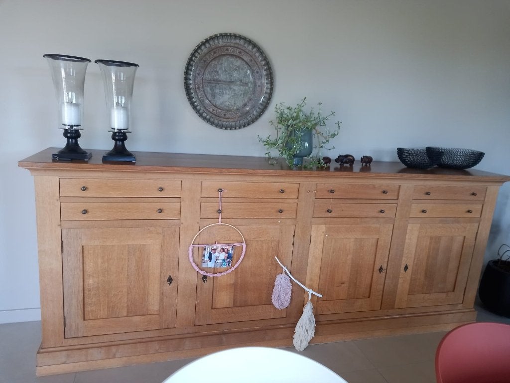 Dressoir kast eetplaats eik landelijk 280x108x55, Ophalen, Gebruikt, Eikenhout, Met lade(s)
