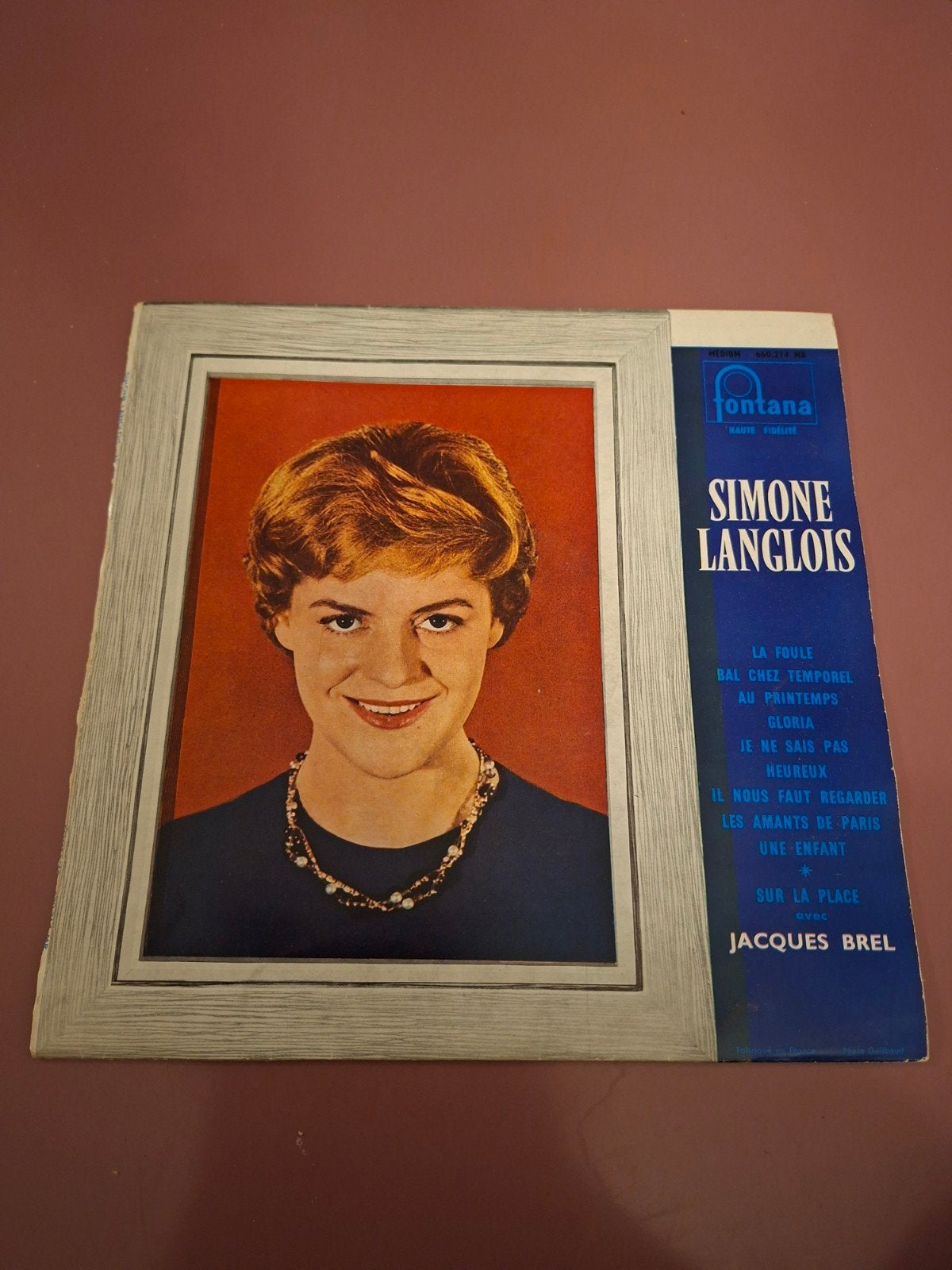 Vinyl - 10 inch- Simone Langlois chante Brel, 1958, NM-, Cd's en Dvd's, Vinyl | Overige Vinyl, Gebruikt, 10 inch, Ophalen of Verzenden