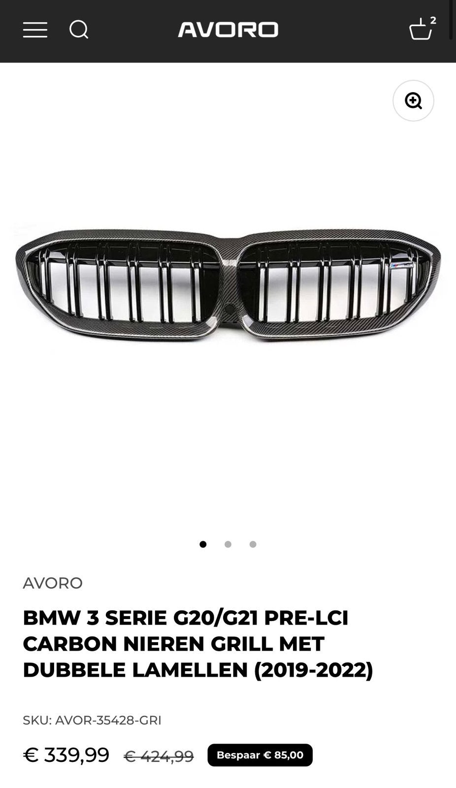 Carbon grill voor bmw g20 pre-Lci, Auto-onderdelen, Ophalen, Voor, BMW