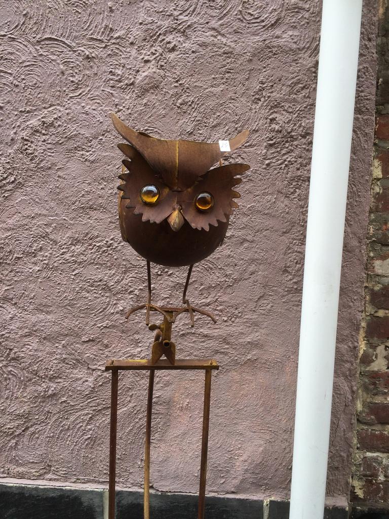 Tuinprikker in ijzer met motief uil, Tuin en Terras, Tuinstekers, Ophalen of Verzenden, Zo goed als nieuw