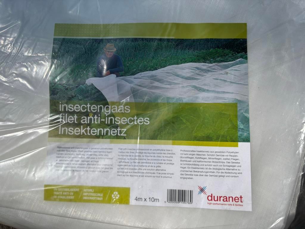Insectengaas 4 x 10 m duranet - nog in de verpakking, Tuin en Terras, Ophalen, Zo goed als nieuw