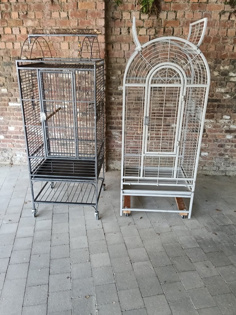 2 cages à perroquets, Enlèvement, Utilisé, Métal, Cage à oiseaux