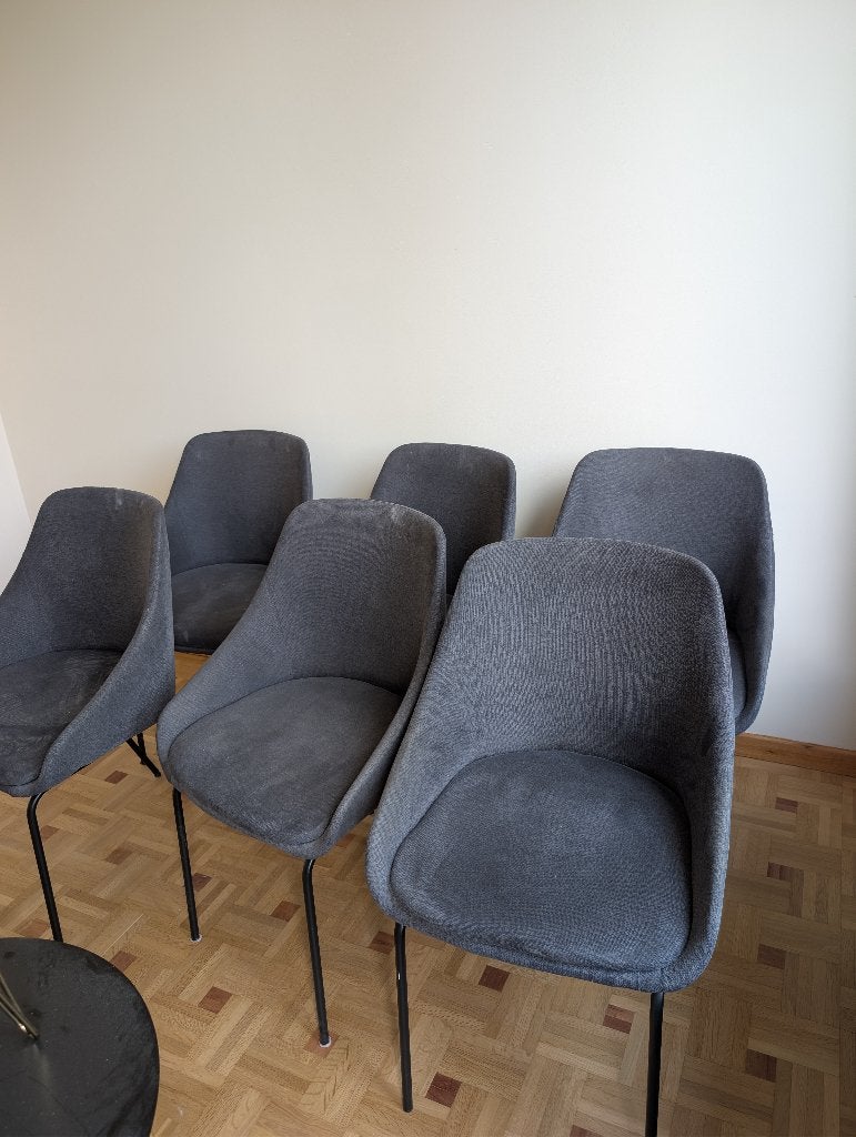 stoelen eetkamer anthraciet, Huis en Inrichting, Stoelen, Ophalen, Gebruikt, Blauw, Vijf, Zes of meer stoelen