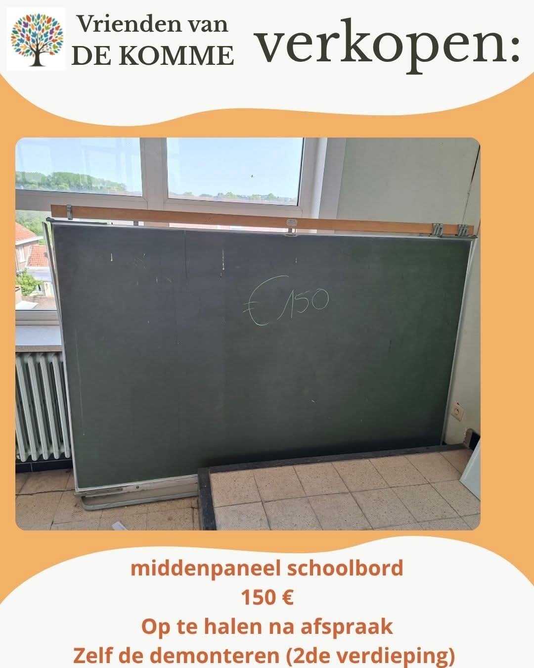 Middenpaneel schoolbord, Ophalen
