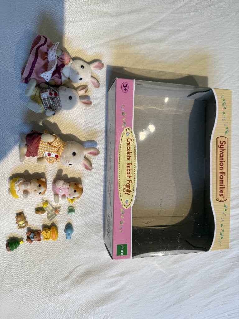 Sylvanian Families - 4150 - La famille lapin chocolat, Verzamelen, Ophalen, Zo goed als nieuw