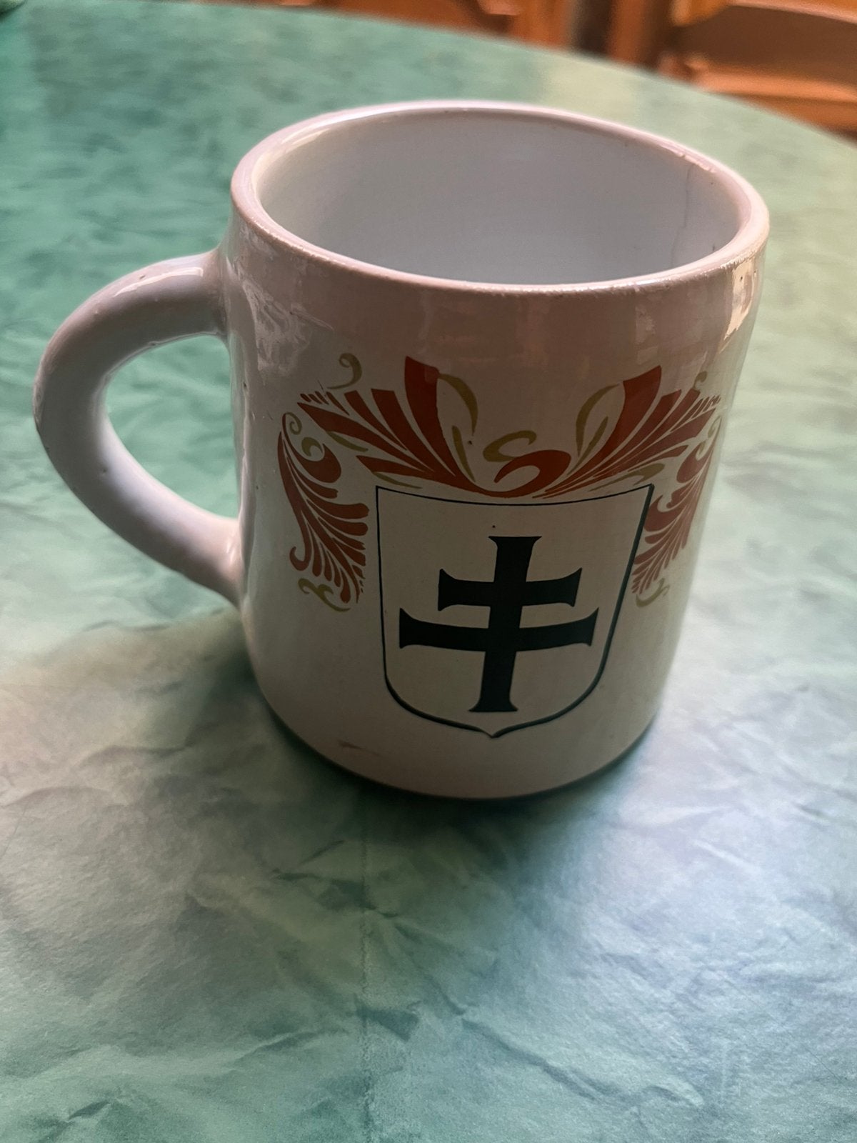 Beker, koffiemok, mug van Roeselare, Ophalen, Gebruikt, Grijs, Steen/keramiek