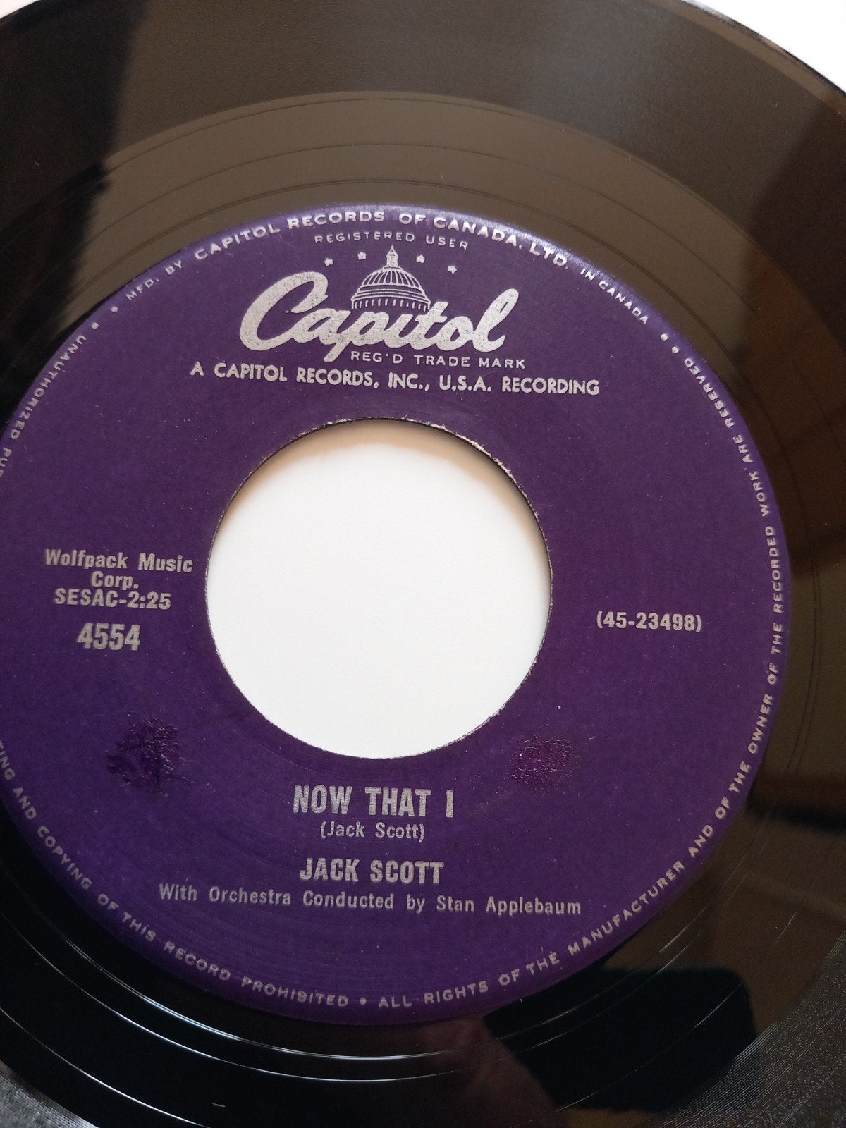 JACK SCOTT. NOW THAT I. POPCORN ROCK.CANADA  45T, Enlèvement ou Envoi