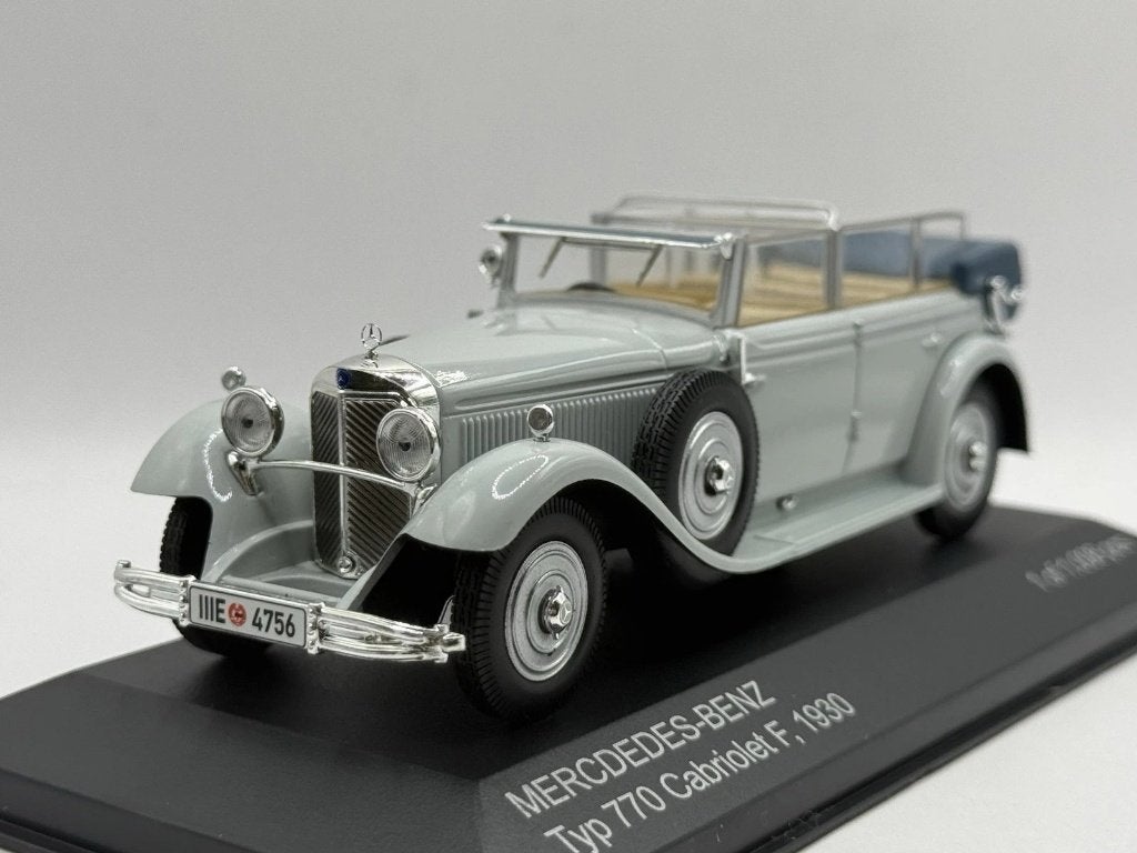 1:43 Ixo WhiteBox Mercedes 770 cabriolet F 1930 grijs WB007, Hobby en Vrije tijd, Modelbouw | Auto's en Voertuigen, Ophalen of Verzenden