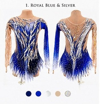 Wedstrijd Turnpakje met Rokje | Acro, Ritmische Gymnastiek, Ophalen of Verzenden, Nieuw, Blauw, Turnpak(je)