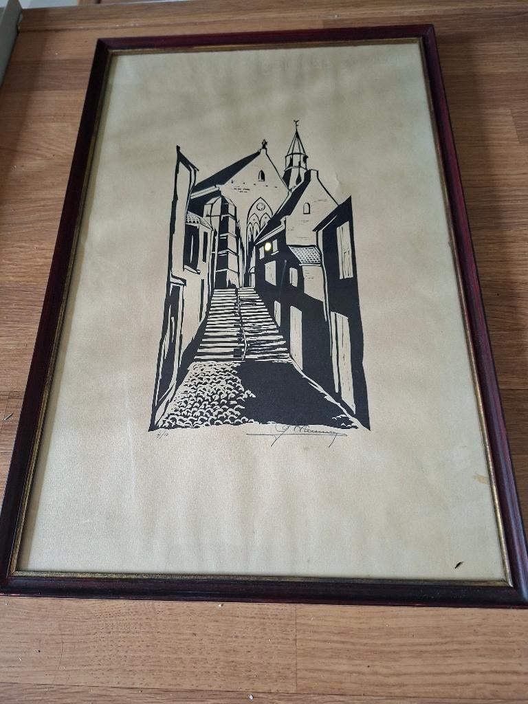 Trappen naar Sint Germanus, Antiek en Kunst, Kunst | Schilderijen | Klassiek, Ophalen