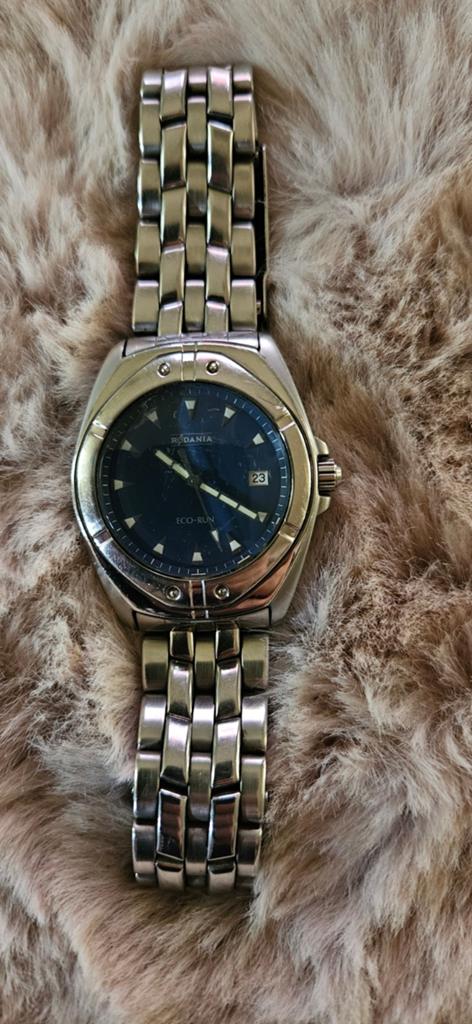 Rodania Eco-Run Herenhorloge – Blauwe Wijzerplaat, Handtassen en Accessoires, Horloges | Dames, Staal, Gebruikt, Staal, Polshorloge
