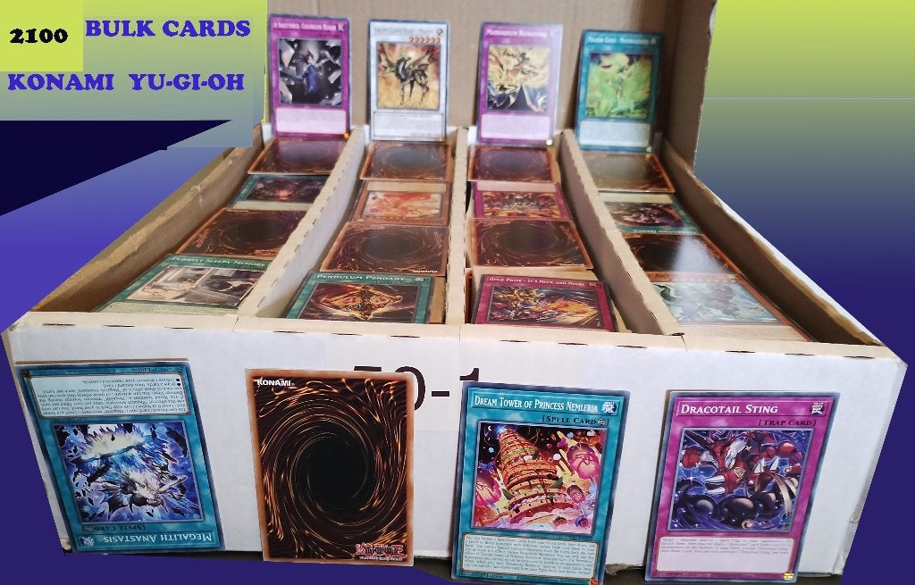 KONAMI YU-GI-OH +2100 BULK CARDS engels, Ophalen of Verzenden, Zo goed als nieuw, Losse kaart
