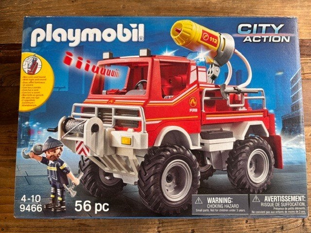 PLAYMOBIL 9466 Voiture de caserne de pompiers avec canon, Enfants & Bébés, Enlèvement, Comme neuf, Ensemble complet