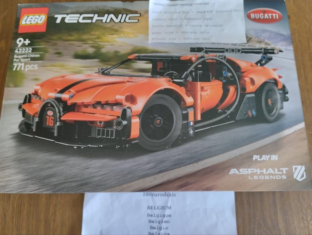 Lego 42222 Technic Bugatti Chiron pur sport, Verzenden