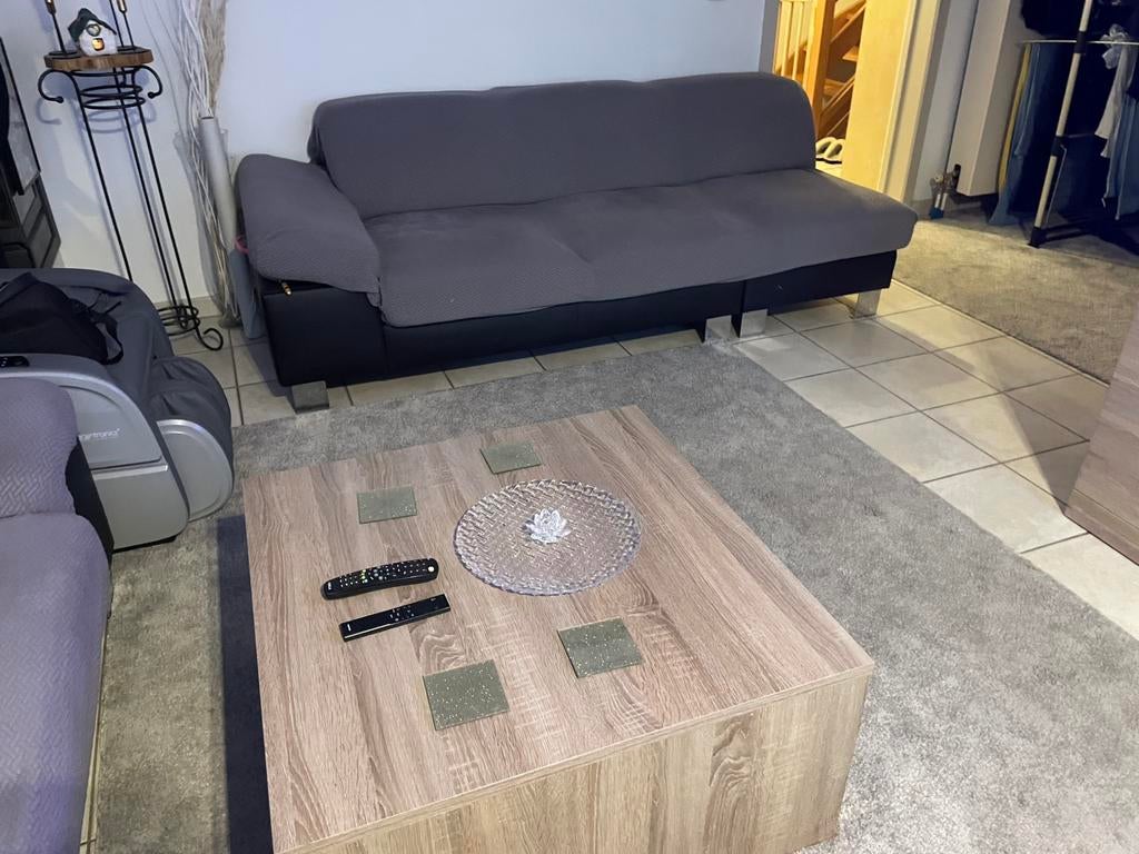 Salle a manger-eettafel,dressoir,vitrine,table salon,2canape, Ophalen, Zo goed als nieuw, Zonder stolen