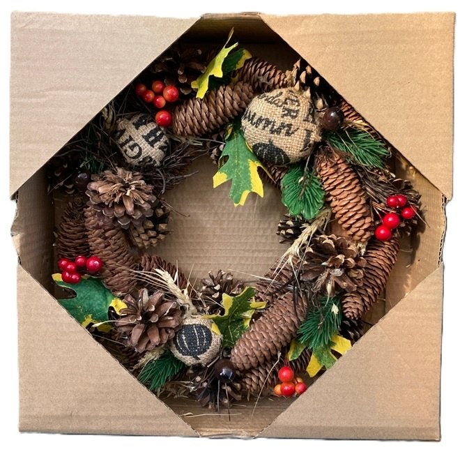 Sfeervolle Natuurlijke Krans – Ø 28 cm, Huis en Inrichting, Krans, Nieuw, Ophalen of Verzenden, 28 cm