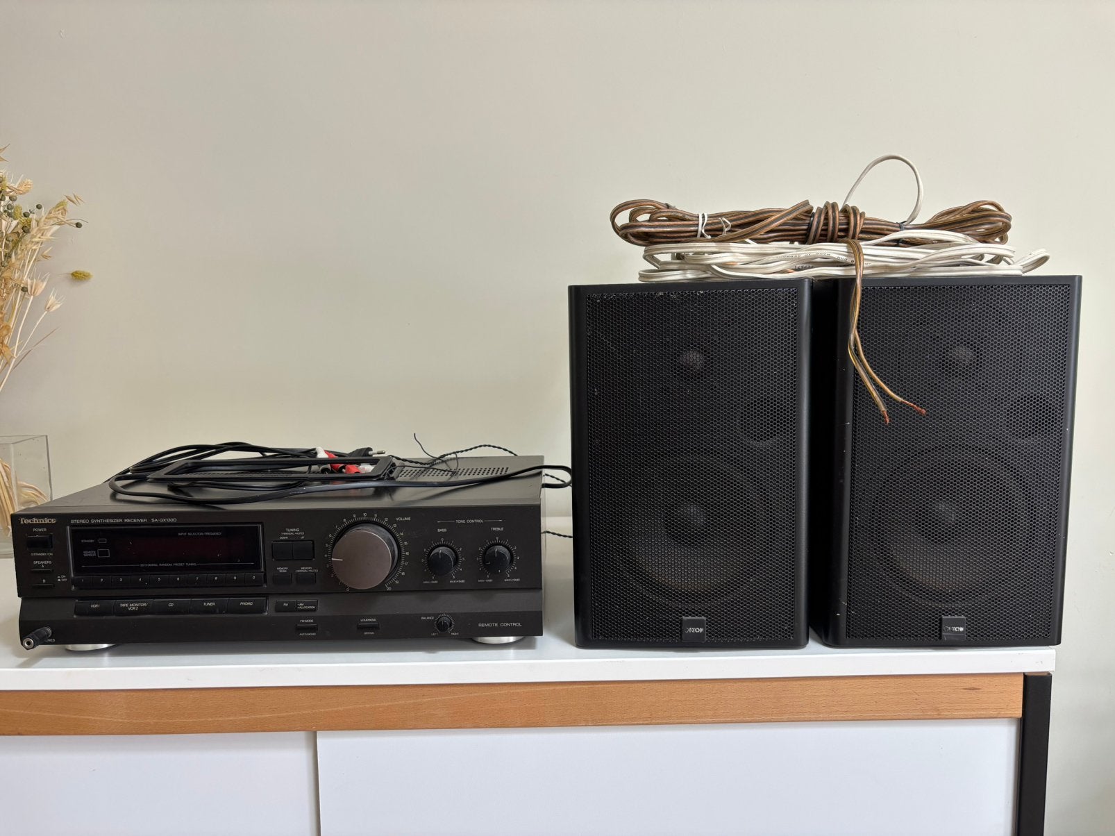 Versterker Technics en 2 grote speakers Canton, Autres marques, Enlèvement, Composants en vrac, Utilisé
