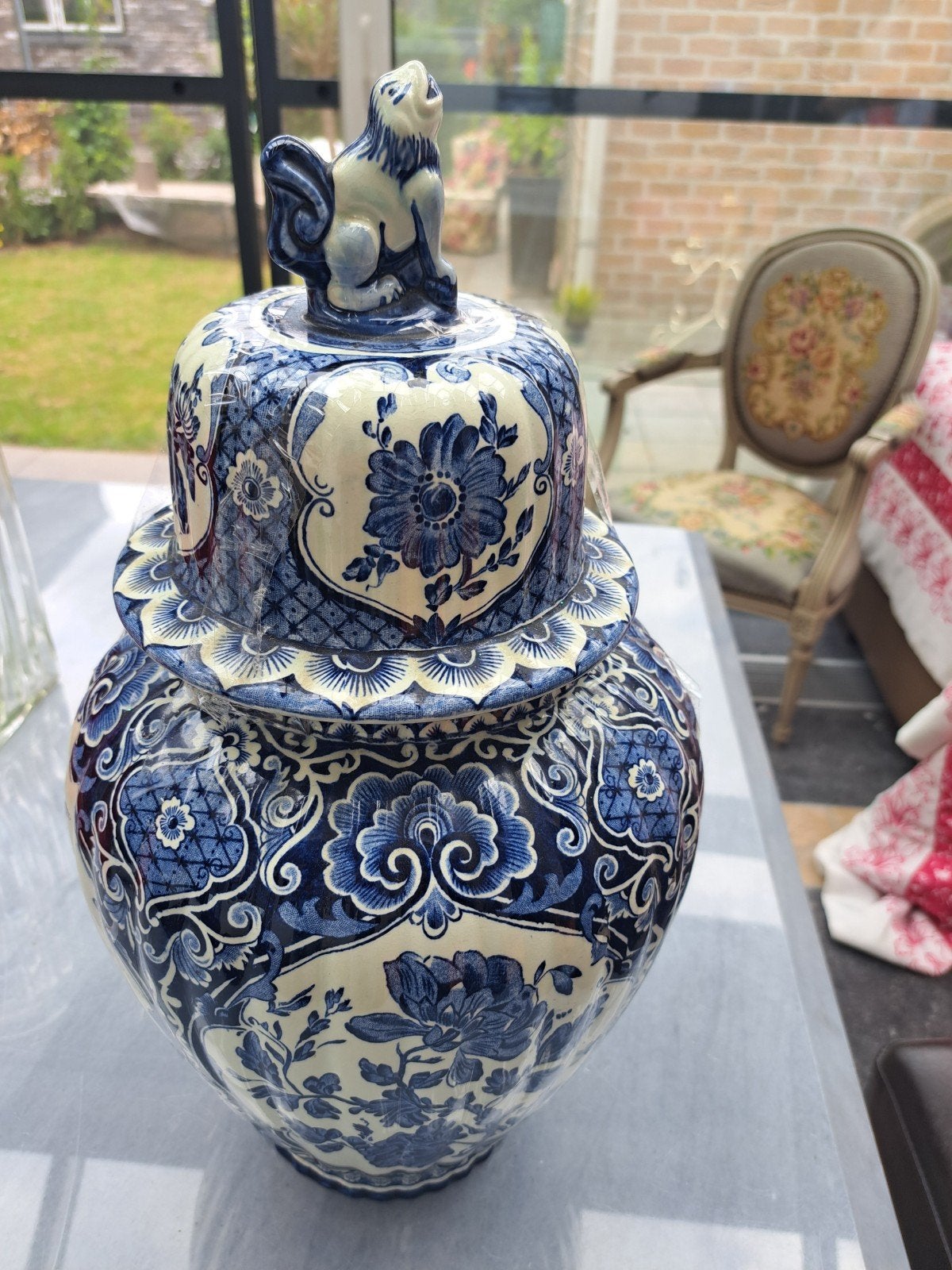 Delfts blauwe dekselvaas., Antiquités & Art, Antiquités | Vases, Enlèvement