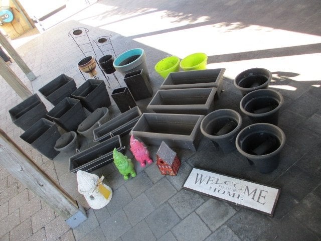 28 stuks groot lot bloempotten kabouter bloemstoeltjes bloem, Ophalen, Gebruikt, Binnen