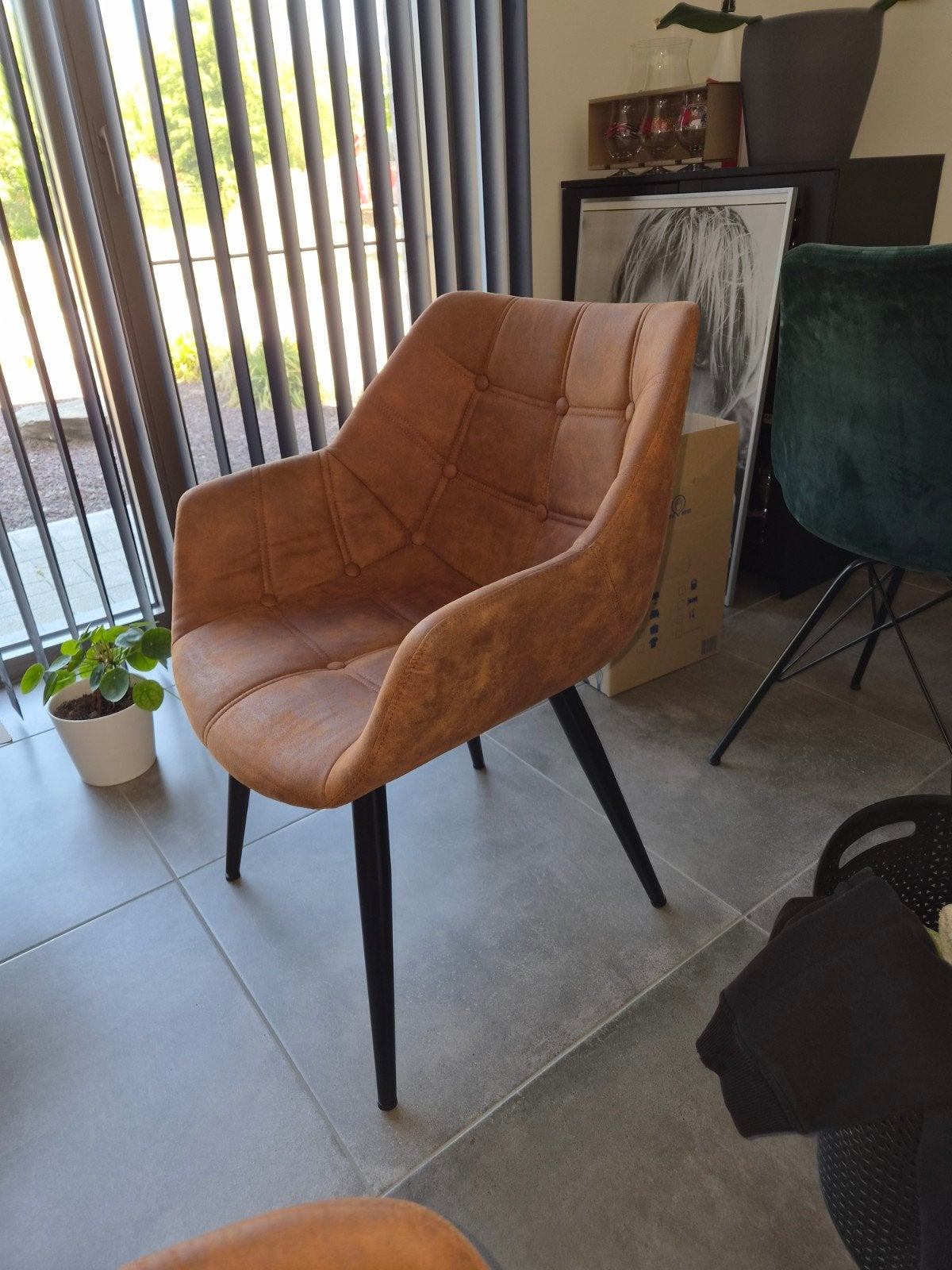 6 kuipstoelen cognac Weba, Ophalen, Vijf, Zes of meer stoelen