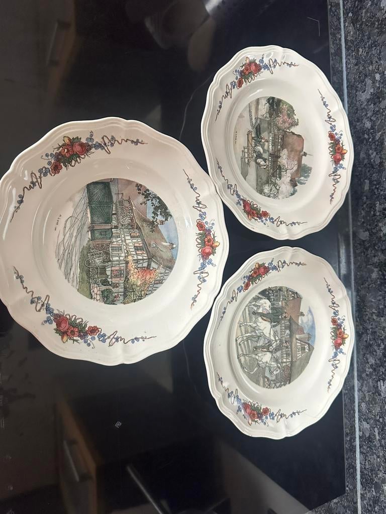 6 assiettes Sarreguemines modèle Obernai, Antiek en Kunst, Ophalen of Verzenden
