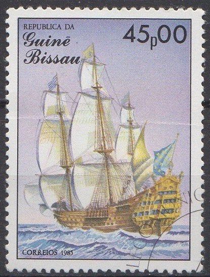 Guinee-Bissau - Frans zeilschip "Le Soleil Royal" - 1985, Timbres & Monnaies, Timbres | Afrique, Enlèvement ou Envoi, Guinée, Affranchi