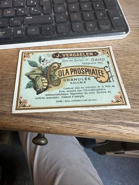 étiquette étiquette cola phosphatée J. Vergaelen Grand, Enlèvement ou Envoi, Autres types