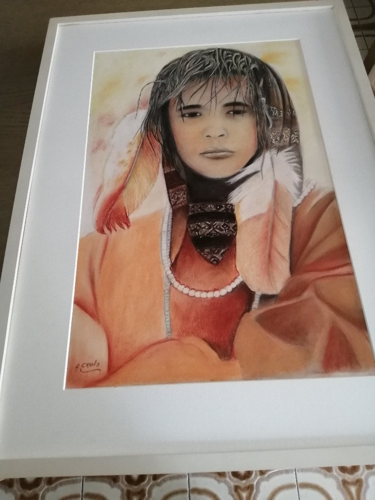 schilderij, tekening gesigneerd, Antiquités & Art, Enlèvement ou Envoi, Tableau, Autres techniques, Signé