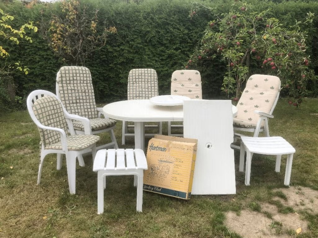 tuinset, Tuin en Terras, Ophalen, 5 zitplaatsen, Kunststof, Gebruikt