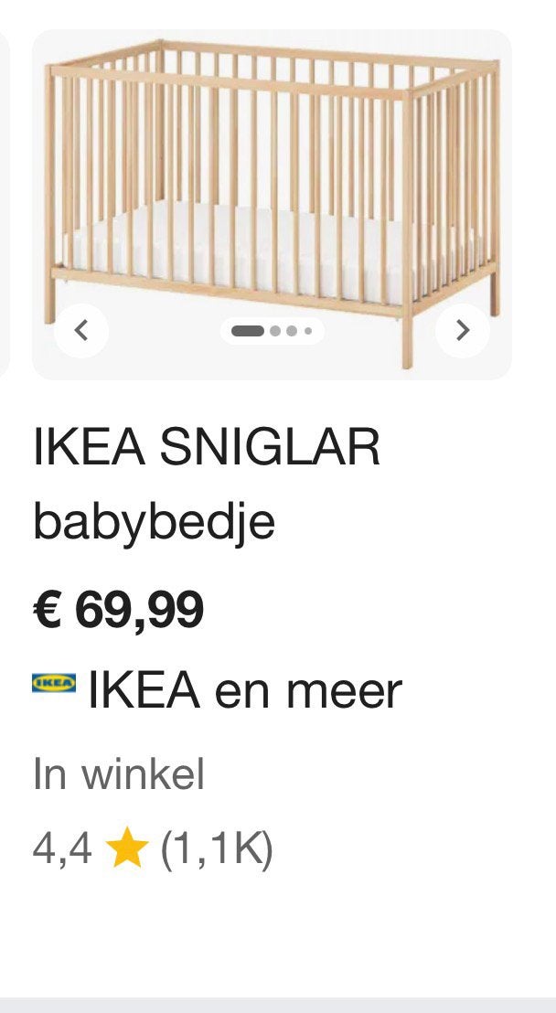 Lit bébé IKEA 46x124cm - très bon état, Enfants & Bébés, Enlèvement, Utilisé