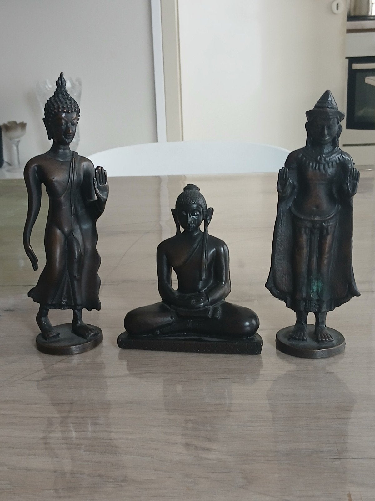 Lot de 3 statuettes de Bouddha en métal / bronze, Enlèvement ou Envoi, Métal