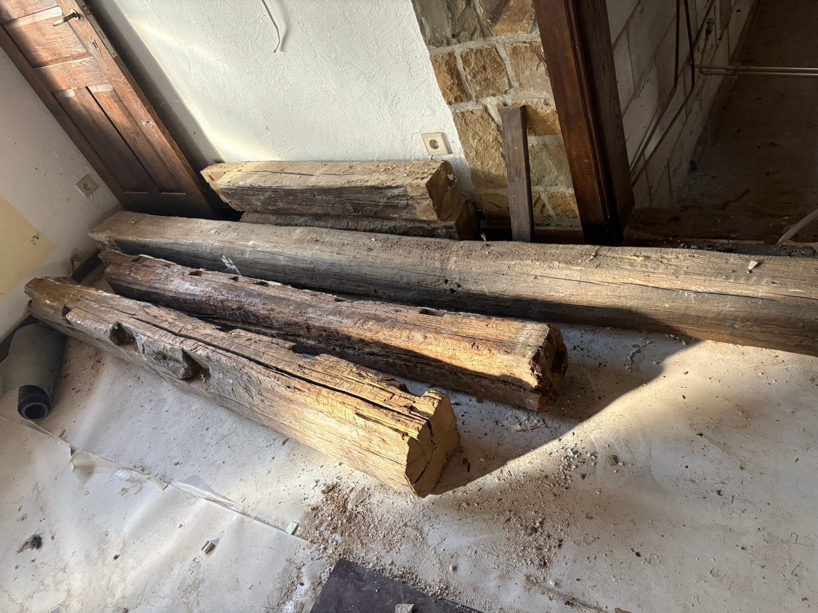 Lot de poutres de chêne, Jardin & Terrasse, Bois dur, Enlèvement, Utilisé, 250 cm ou plus