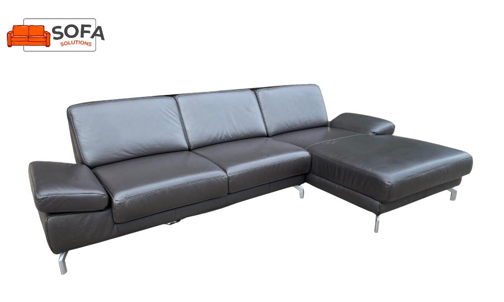 Montel Bruine Lederen Hoekzetel –Gratis levering BE, Huis en Inrichting, Zetels | Zetels, Hoekbank, Ophalen of Verzenden, Zo goed als nieuw