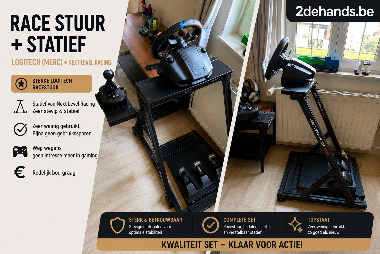 Logitech G29 Racestuur + Next Level Racing-statief, Ophalen, Zo goed als nieuw, Logitech