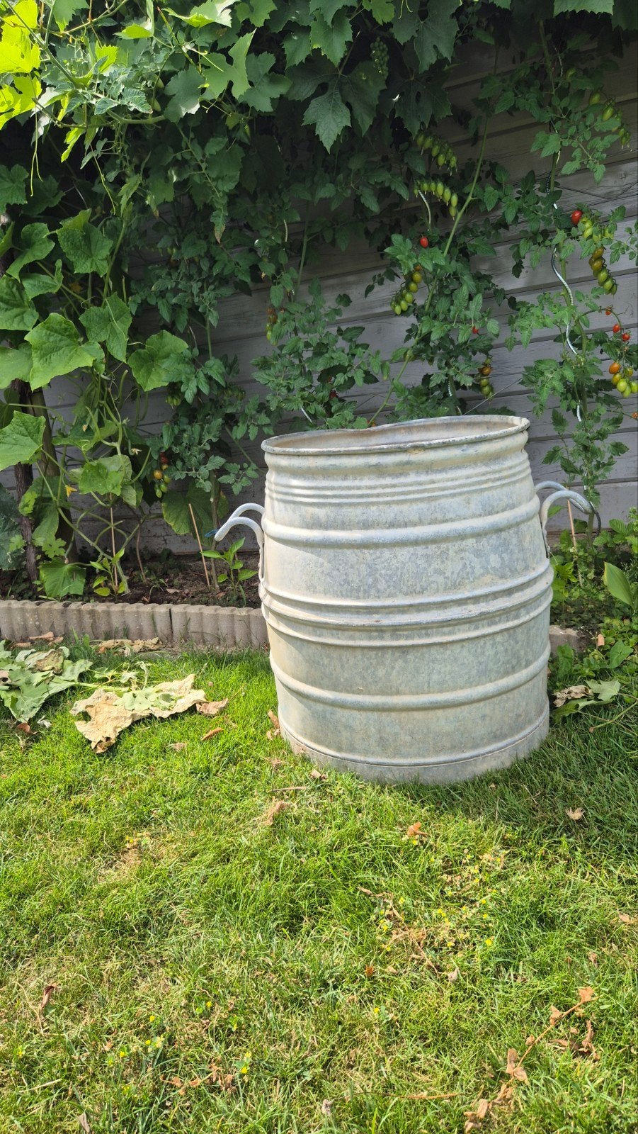 Zinken ton met handvatten.perfecte staat, geen lek., Tuin en Terras, Bloembakken en Plantenbakken, Ophalen