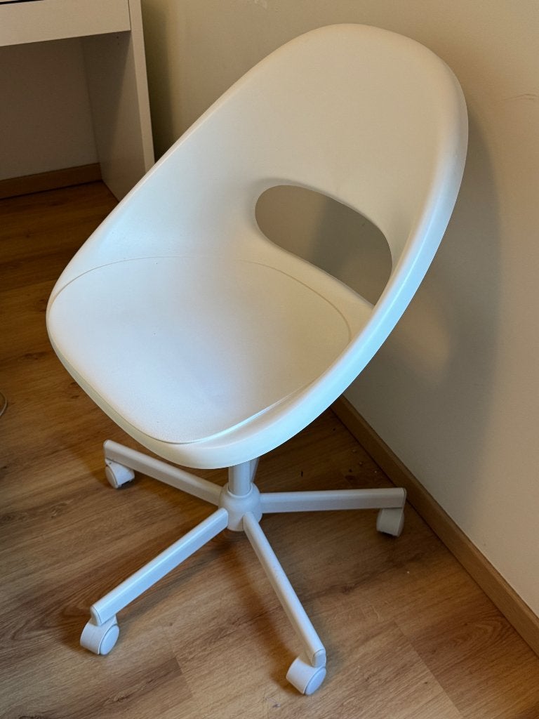 Stoel, Huis en Inrichting, Stoelen, Ophalen, Overige materialen, Wit, Swivel/rotating chair, with a seat shell (round seat) and frame