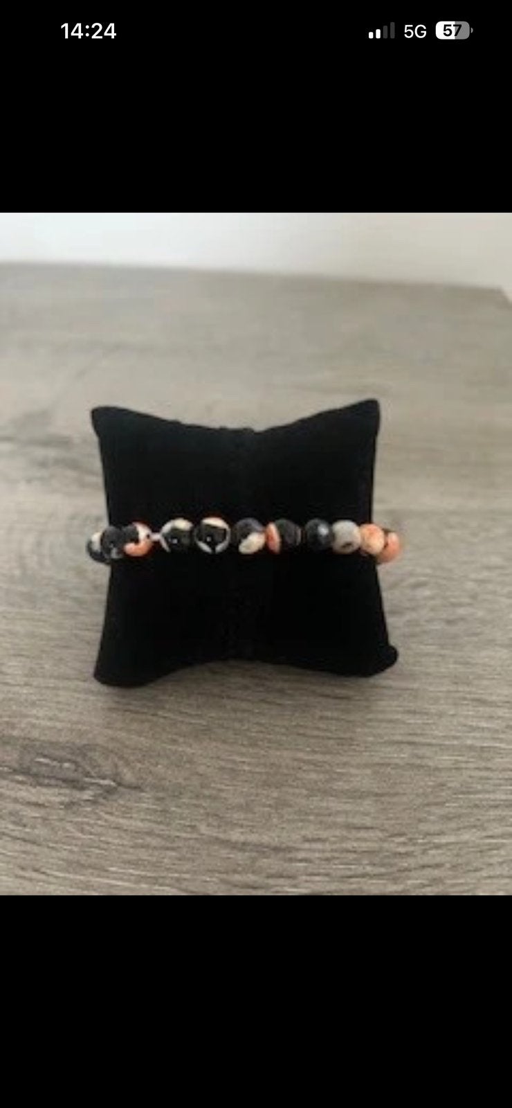 Bracelet Énergie & Confiance - Agate Feu, Envoi, Neuf, Orange