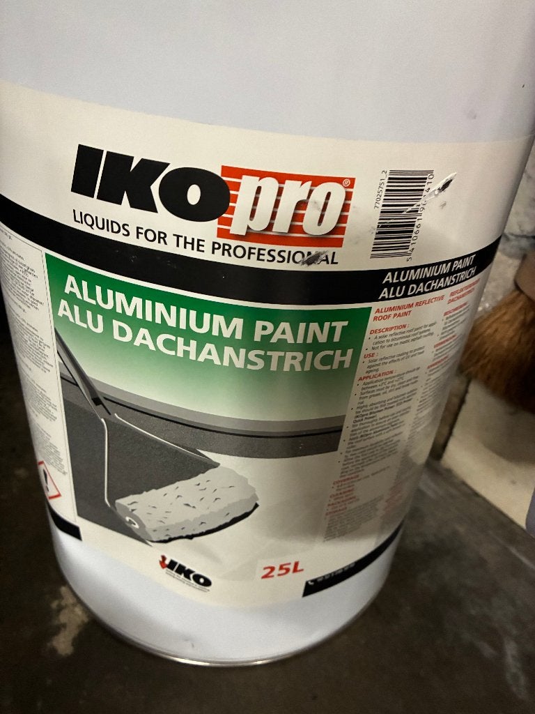IKOpro Alu Dakcoating van 25 liter, Bricolage & Construction, Tuiles & Revêtements de toit, Neuf, Autres couleurs, Enlèvement