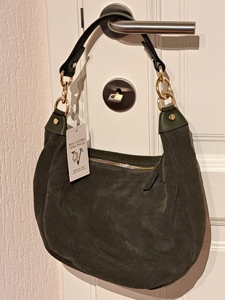 Sac à main neuf en cuir, Ophalen, Nieuw, Groen, Handtas