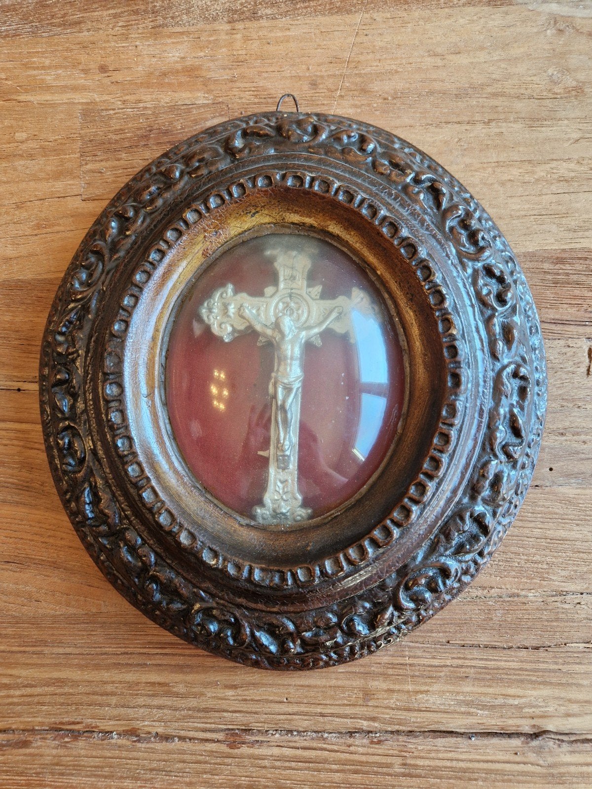 antieke wand kader Crucifix kruisbeeld, Antiek en Kunst, Ophalen of Verzenden