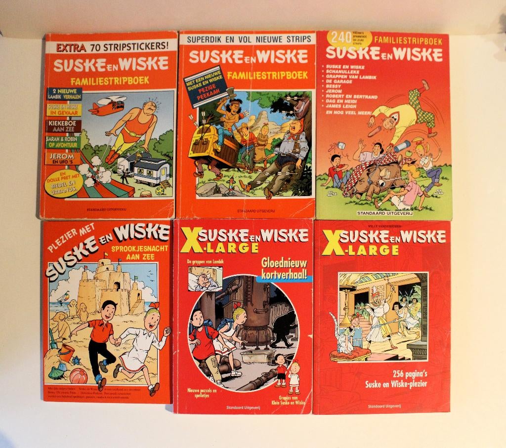 Lot met 6 albums Suske en Wiske familiestripboek (1ste druk), Boeken, Gelezen, Willy Vandersteen, Ophalen of Verzenden, Meerdere stripboeken
