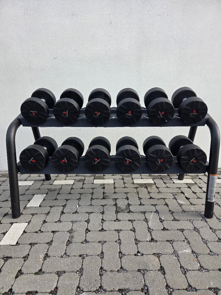 Dumbbells nooit gebruikt 22,5 t/m 35 kg incl rack, Enlèvement, Neuf, Bras, Haltère