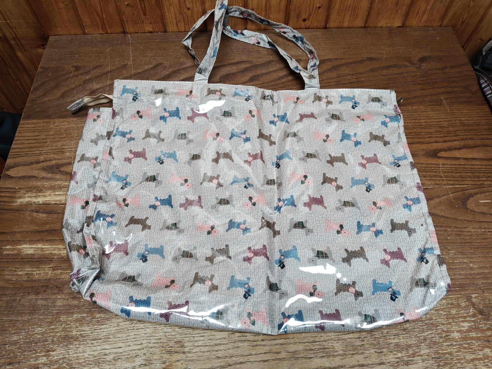 XL waterdichte SHOPPER met Westies, Ophalen, Zo goed als nieuw, Beige, Shopper