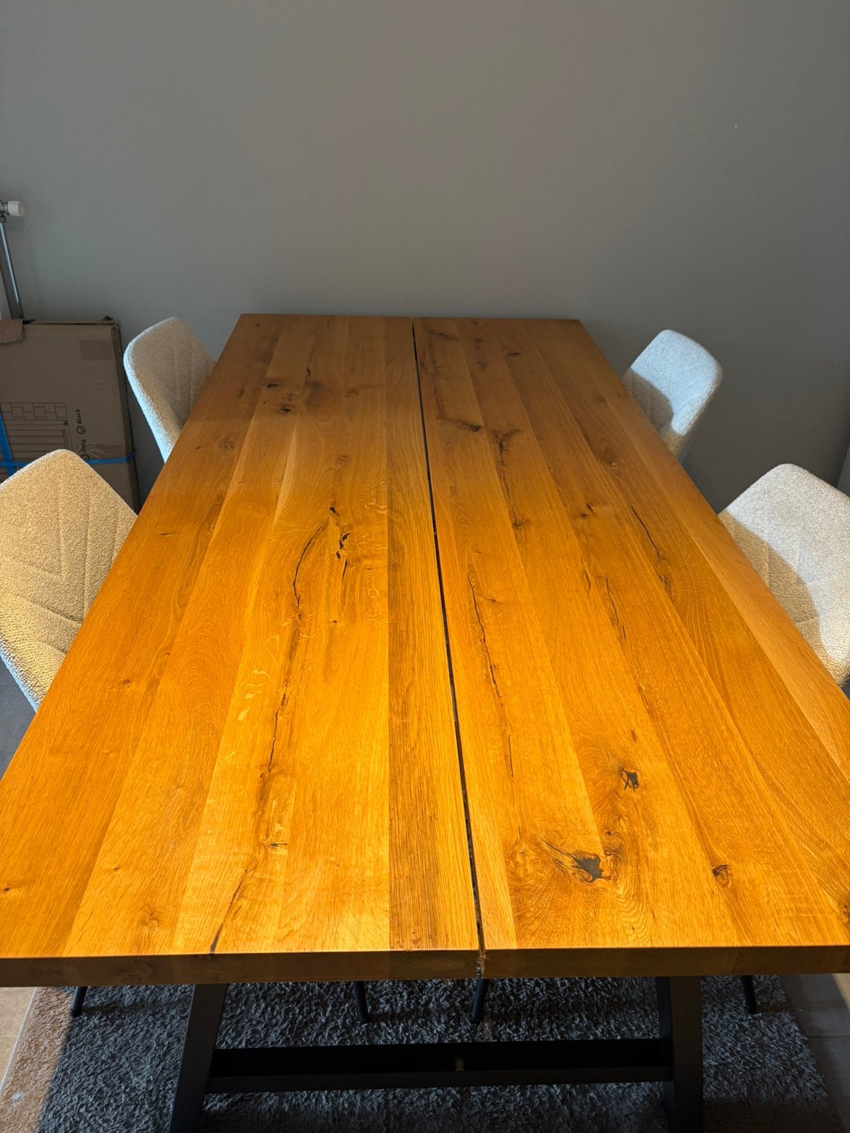 Eettafel zonder stoelen, Huis en Inrichting, Tafels | Eettafels, Ophalen, Gebruikt, 200 cm of meer
