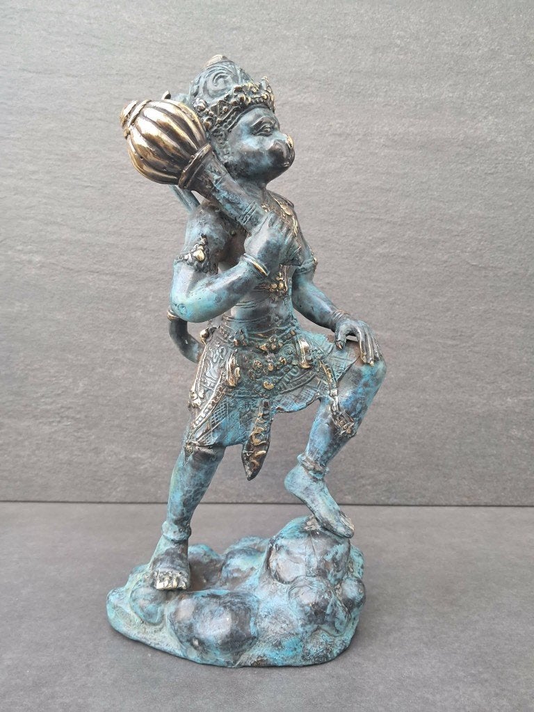 Statue en bronze de Hanuman/le dieu signe/Inde/Asie, Neuf, O, Enlèvement ou Envoi, O