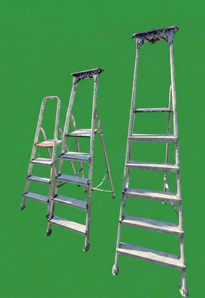 Set van 3 trapladders: Altrex Double Decker in aluminium., Doe-het-zelf en Bouw, Ladders en Trappen, Gebruikt, Ophalen