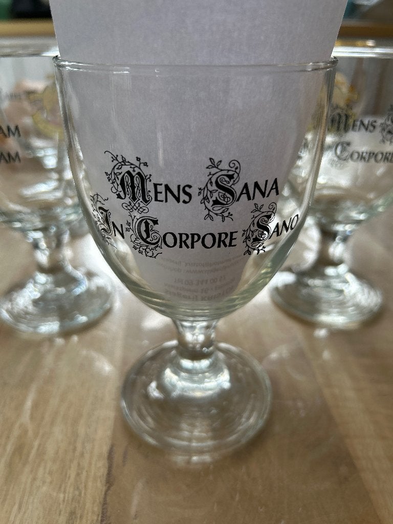 Grimbergen bierglazen 6stuks, Ophalen, Zo goed als nieuw, Bierglas