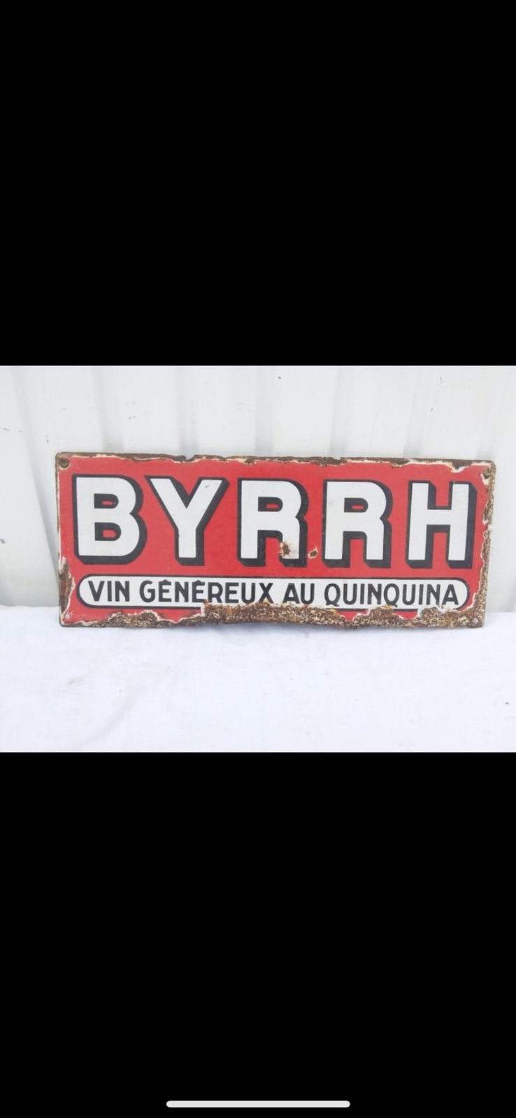 BYRRH – Plaque publicitaire  1948 Émaillée vintage 49,5 cm, Collections, Enlèvement