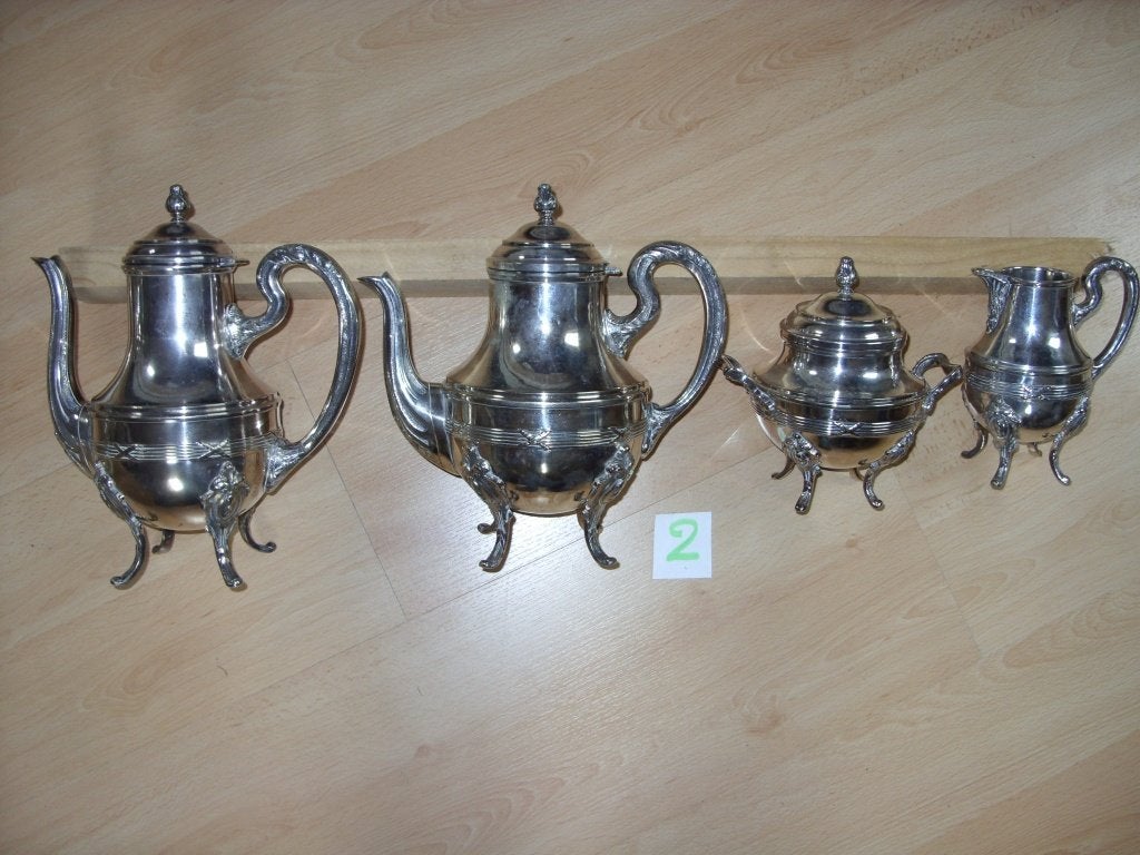 lot Servive café/thé 19ème siècle métal argenté DS 100G, Antiquités & Art, Enlèvement