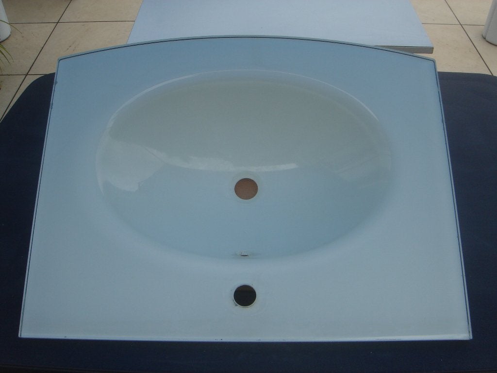 Spoelbak in glas, Doe-het-zelf en Bouw, Ophalen, Gebruikt, Glas, Wastafel